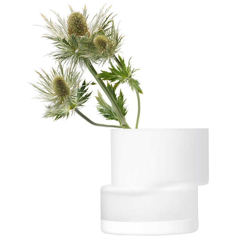 Tier Lantern/Vase, H13.5cm, Chalk White