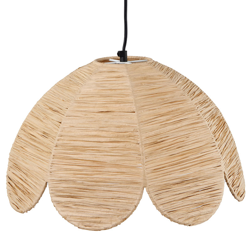 Petal Scalloped Pendant, H118cm, Raffia