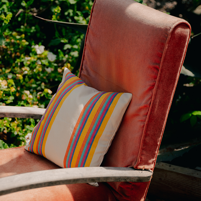 Pinata Stripe Hand Made Cushion, 40 x 40 cm, Multi Coloured