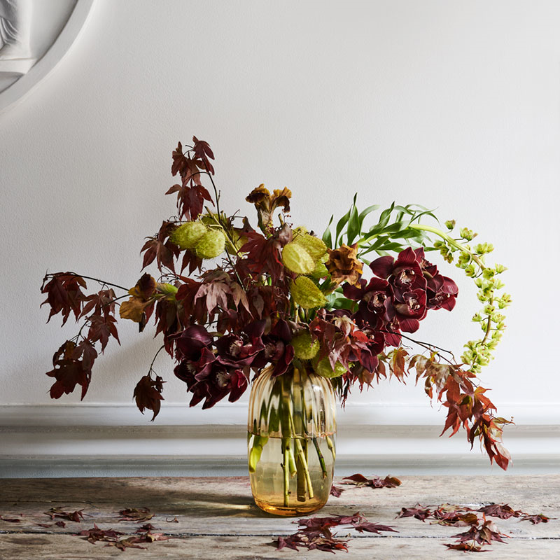 Primula Vase, H25.5cm, Amber