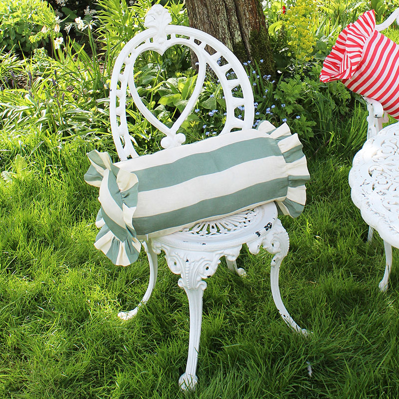 Stripe Bolster Cushion Cover, 50 x 20 cm, Sea Green