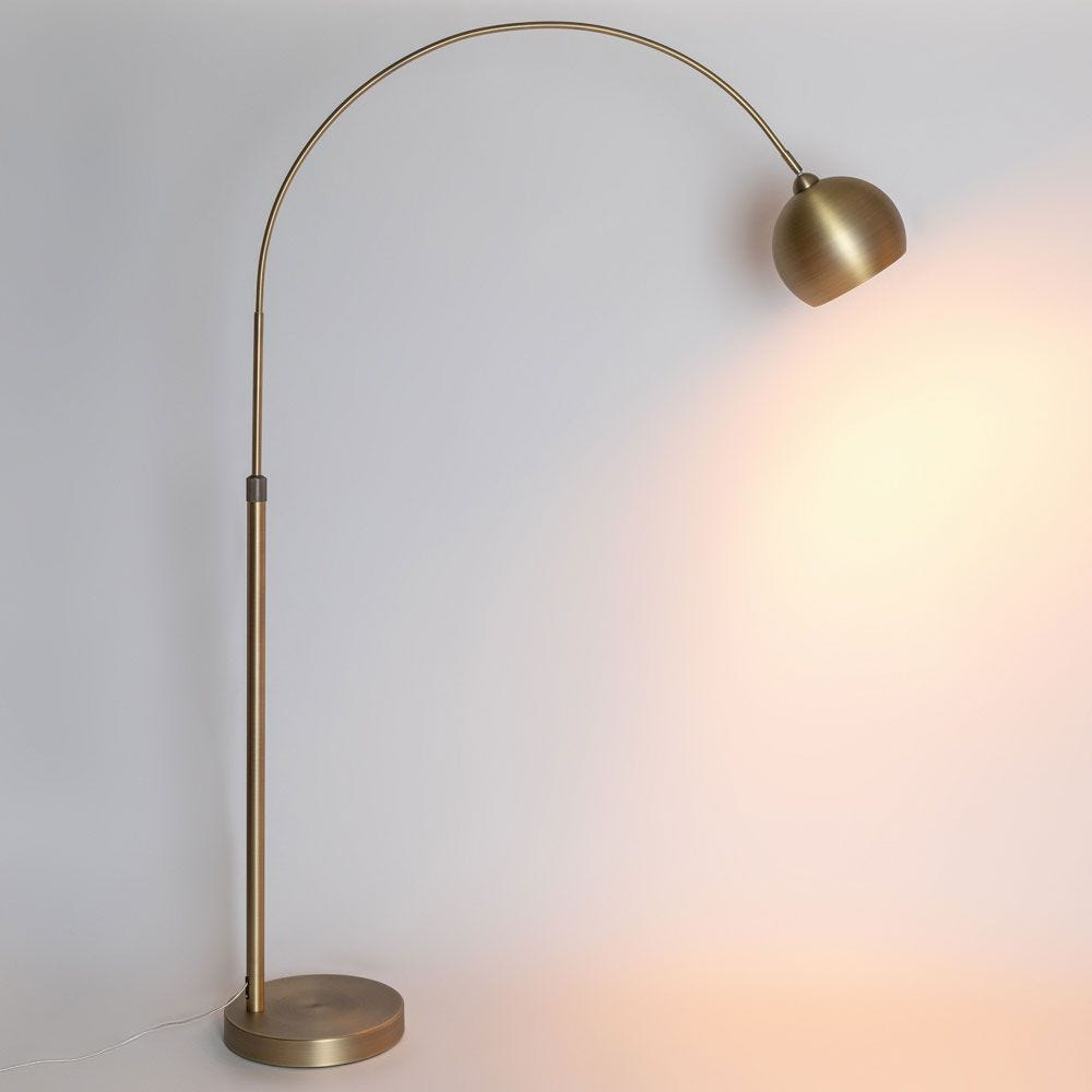 Mini Lounge Floor Lamp, 197 cm, Brass