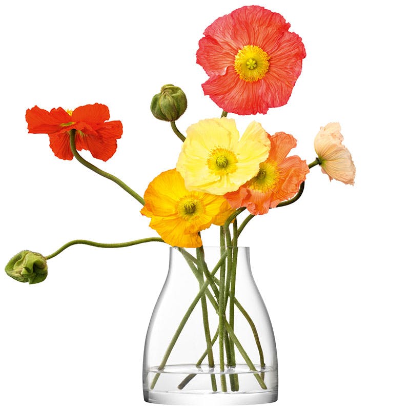 Flower Kiln Vase, H21 cm, Clear