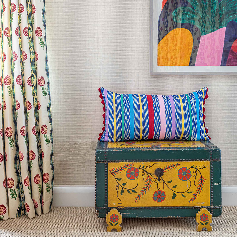 Gloria Cushion, 42 x 70 cm, Blue Multi