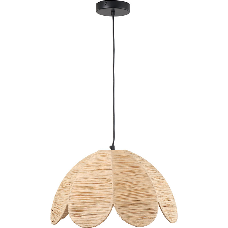 Petal Scalloped Pendant, H118cm, Raffia