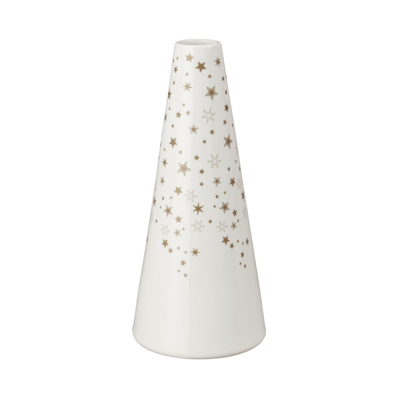 Stars Conical Vase, H16.5 cm, White